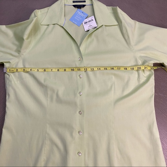 NWT Lands End No Iron Pinpoint Oxford Vibrant Lime Size 16 Button Down Shirt - Picture 7 of 13